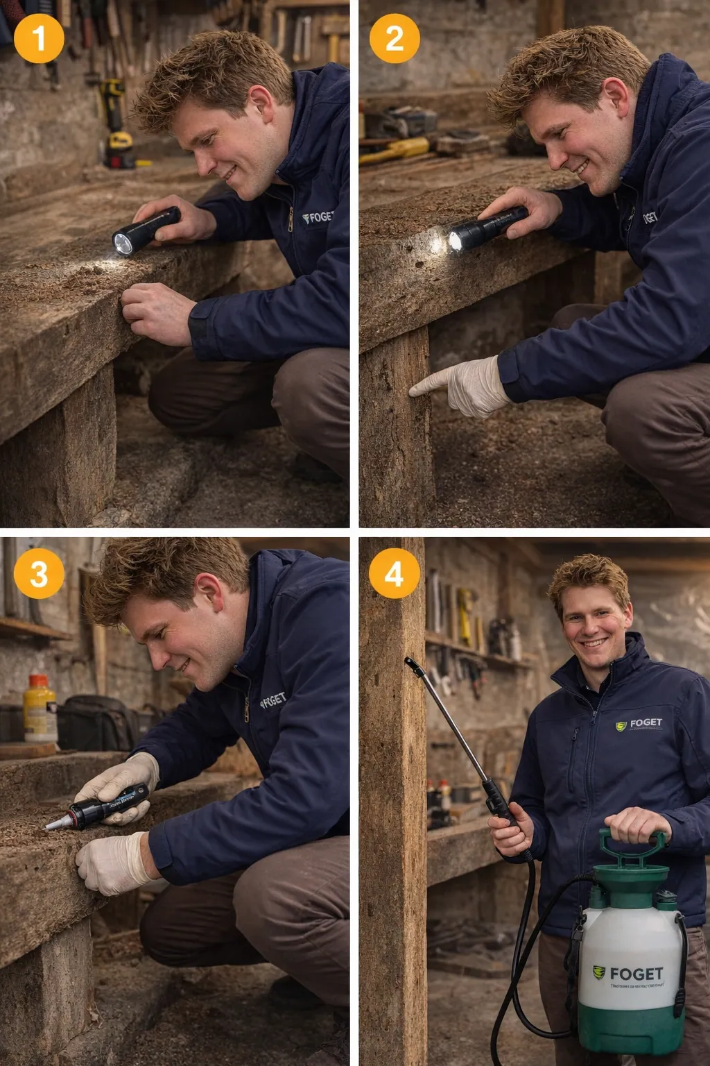 Werkwijze houtwormbestrijding: situatiecheck, inspectie, gerichte behandeling en preventie/nazorg